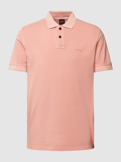 BOSS Orange Slim fit poloshirt met labeldetail, model 'Prime' Lichtrood - 2