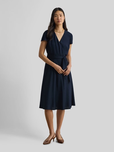 Lauren Ralph Lauren Taliowana sukienka casualowa z szyfonu Granatowy 4