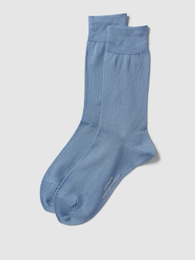 camano Socken mit Rippenbündchen im 2er-Pack Modell 'MERCERISED' Blau 1