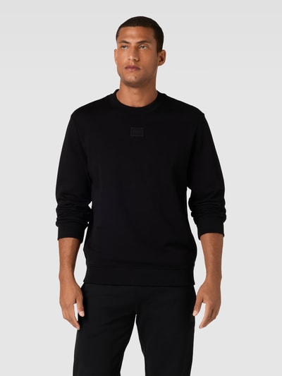 HUGO Sweatshirt mit Label-Patch Modell 'Diragol' Black 4