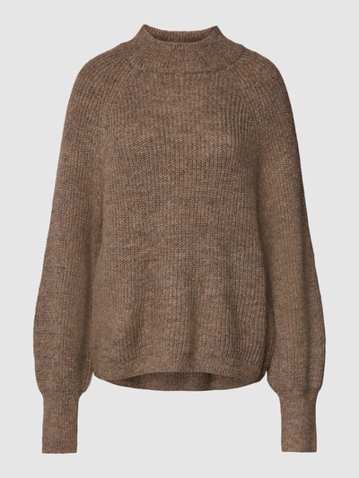 Pieces Gebreide pullover met ronde hals, model 'NATALEE' Middenbruin - 2