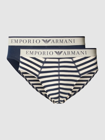 Emporio Armani Slip mit Label-Bund im 2er-Pack Marine 1