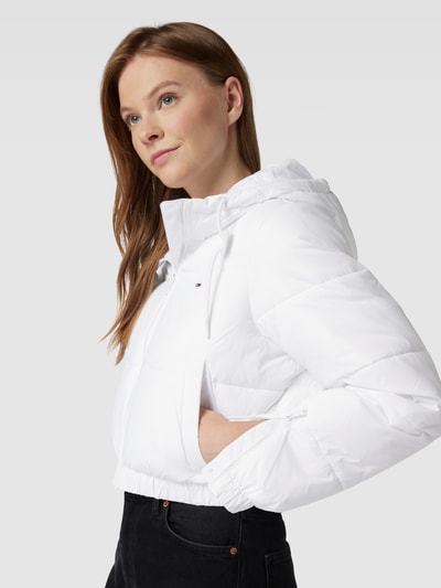 Tommy Jeans Crop Steppjacke mit Kapuze Weiss 3