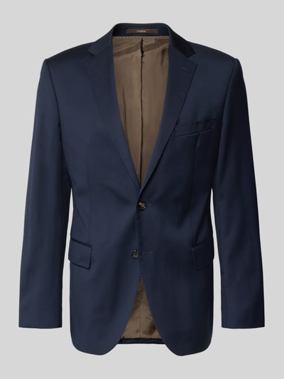 Produktfoto, 2-Knopf-Sakko mit Reverskragen Modell 'Sono' van windsor., donkerblauw, rechte fit, effen design, borstzak, steekzakken, schurwol-elastaan-mix