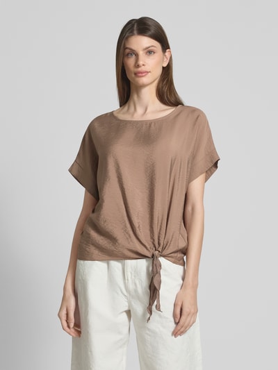 Christian Berg Woman Blouseshirt met ronde hals Middenbruin - 4