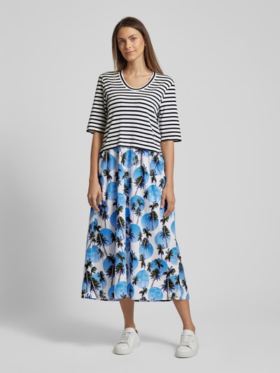 Marc Cain Midi-jurk met motiefmix Blauw - 4