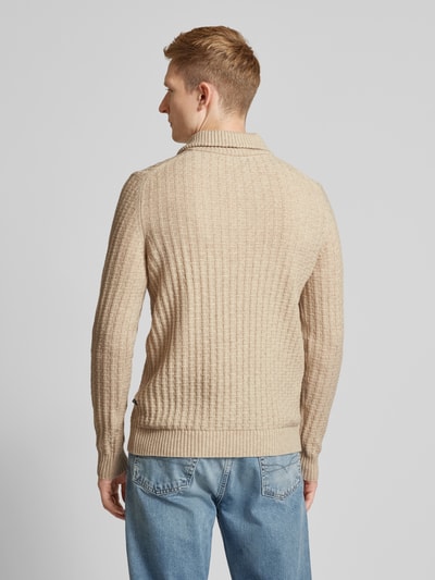 MAERZ Muenchen Strickpullover mit Troyer-Kragen Offwhite 5