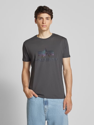 Alpha Industries T-Shirt mit Label-Print Anthrazit 4