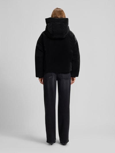 HUGO Kurtka pikowana o kroju regular fit z kapturem model ‘FLORITA’ Czarny 5