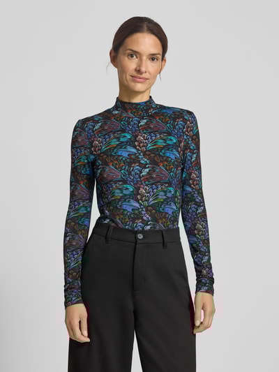 Scotch & Soda Longsleeve mit Stehkragen Dunkelblau 4