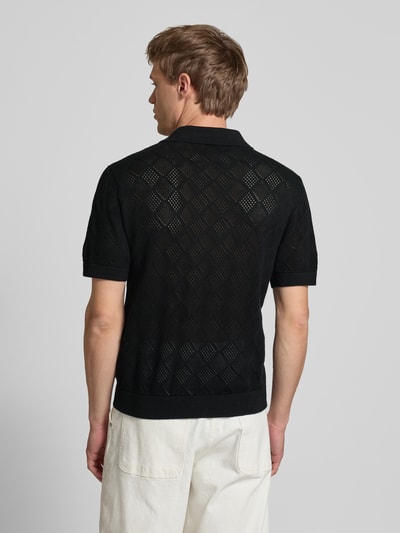 REVIEW Regular fit gebreid overhemd met doorlopende ritssluiting Zwart - 5