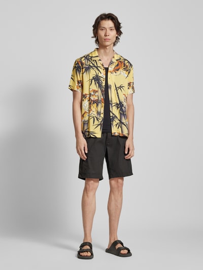 Superdry Koszula casualowa o kroju slim fit z nadrukiem na całej powierzchni model ‘HAWAIIAN’ Żółty 1