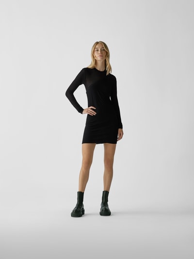 Rick Owens Minikleid in Ripp-Optik Schwarz 1