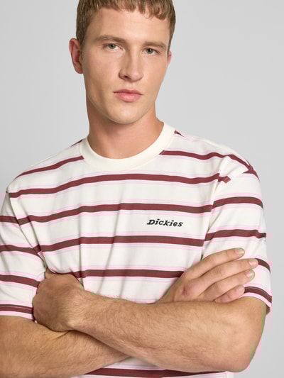 Dickies T-shirt met streepmotief en ronde hals Offwhite - 3