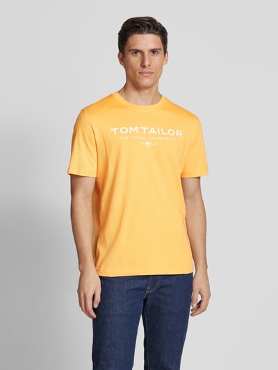 Tom Tailor Regular fit T-shirt van puur katoen Abrikoos - 4