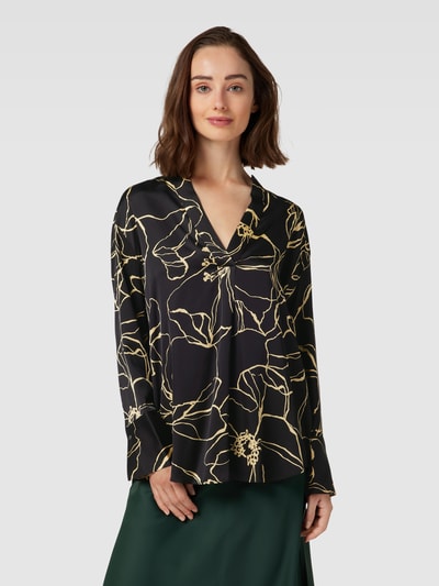 Gant Blouseshirt van viscose met all-over motief Zwart - 4