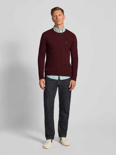 Polo Ralph Lauren Regular fit gebreide pullover van een mix van wol en kasjmier Bordeaux - 1