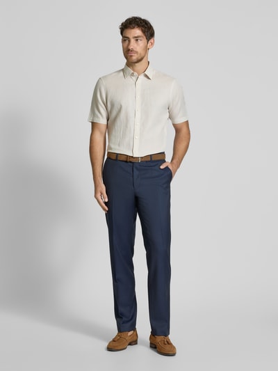 Carl Gross Slim Fit Anzughose mit Bügelfalten Modell 'SILVIO' Blau 1