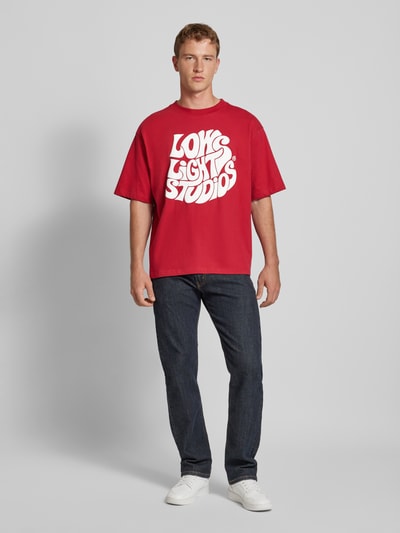 Low Lights Studios T-shirt met labelprint Rood - 1