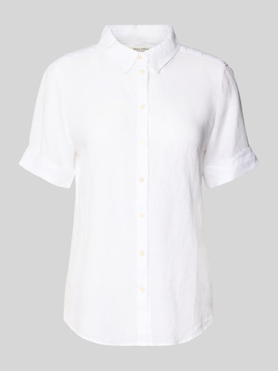 Marc O'Polo Regular Fit Leinenbluse mit kurzem Arm Weiss 2