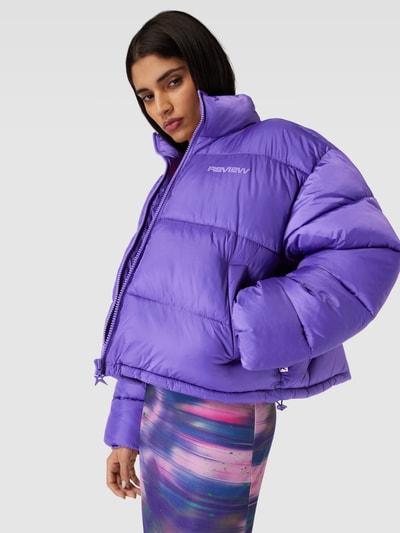 Review Kurtka puffer z wysokim kołnierzem Różowy 3