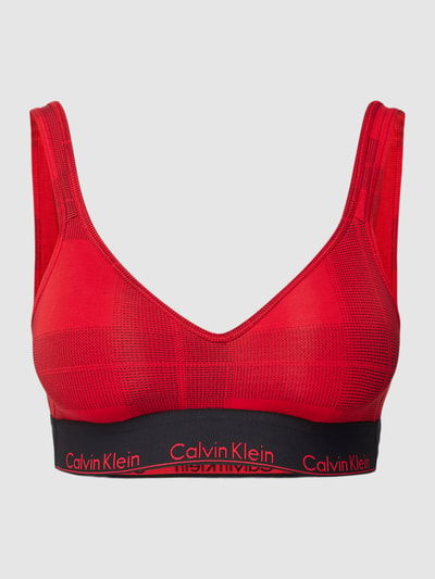 Calvin Klein Underwear Biustonosz typu bralette ze wzorem w kratę model ‘LIFT’ Ciemnoczerwony 2