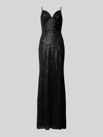 Luxuar Abendkleid mit Paillettenbesatz Black 2