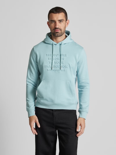 Karl Lagerfeld Hoodie mit Label-Stitching Hellblau 4