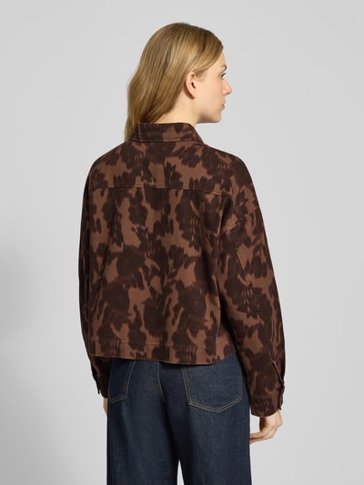 Jake*s Studio Woman Twill Hemdjacke mit Knopfverschluss und Kentkragen Dunkelbraun 5