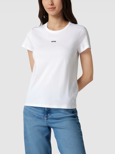 BOSS T-Shirt mit Label-Stitching Modell 'Eventsa' Weiss 4