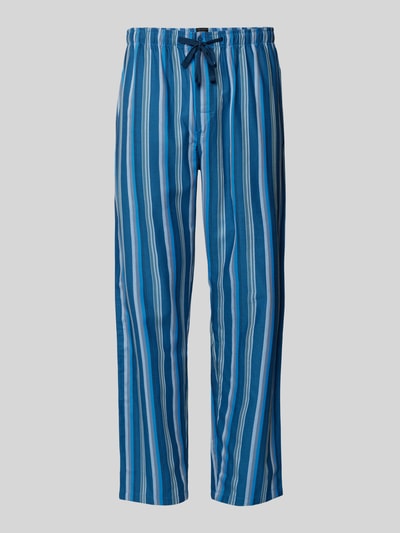 Schiesser Regular fit pyjamabroek met tunnelkoord Koningsblauw - 1