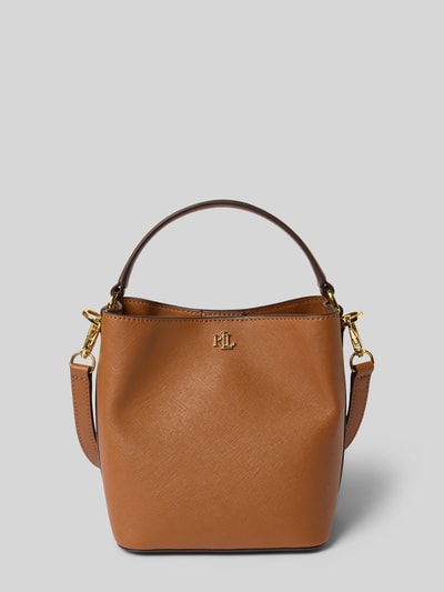 Lauren Ralph Lauren Handtasche aus Rindsleder mit Label-Applikation Modell 'REESE' Cognac 2