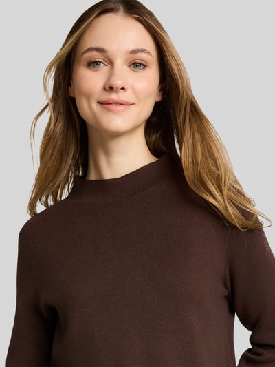 Tom Tailor Denim Sweter z golfem typu mock neck Ciemnobrązowy 3
