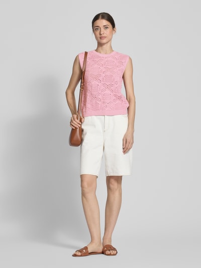 Jake*s Casual Regular Fit Stricktop mit Crochet Fuchsia 1