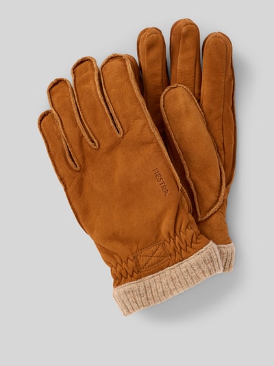 Hestra Handschuhe mit elastischem Bund Cognac 1