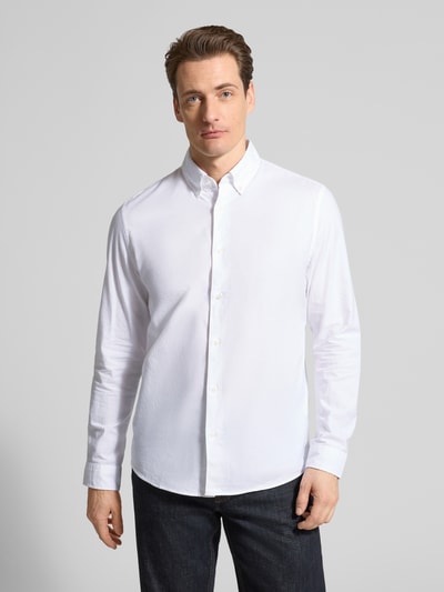 MCNEAL Slim Fit Freizeithemd aus reiner Baumwolle Weiss 4