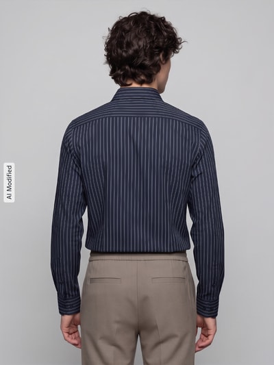OLYMP No. Six Super Slim Fit Businesshemd aus Baumwoll-Mix Marine 5