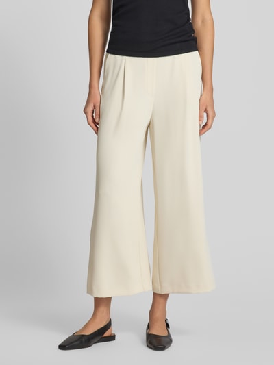 Jake*s Collection Wide leg culotte met bandplooien Ecru - 4