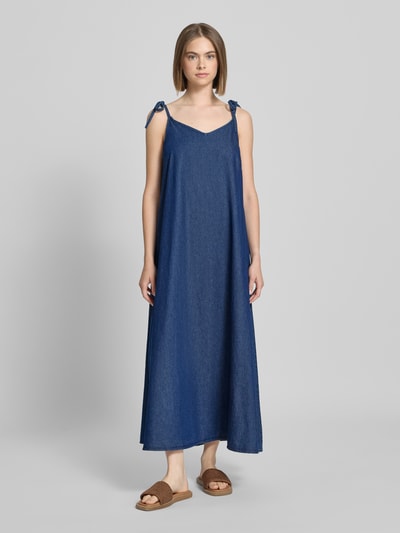 Pieces Sukienka midi jeansowa z czystej bawełny model ‘TENIM’ Jeansowy niebieski 4