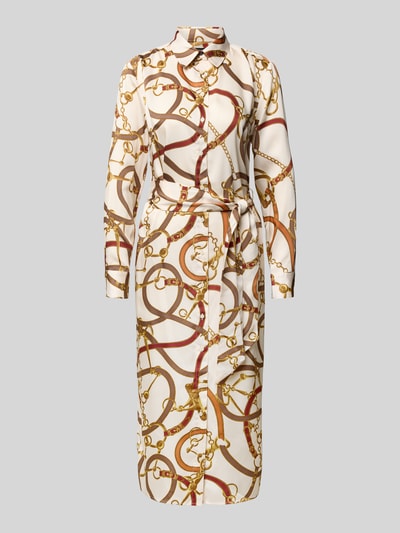 Lauren Ralph Lauren Hemdblusenkleid mit Bindegürtel Modell 'FAYELLA' Ecru 2