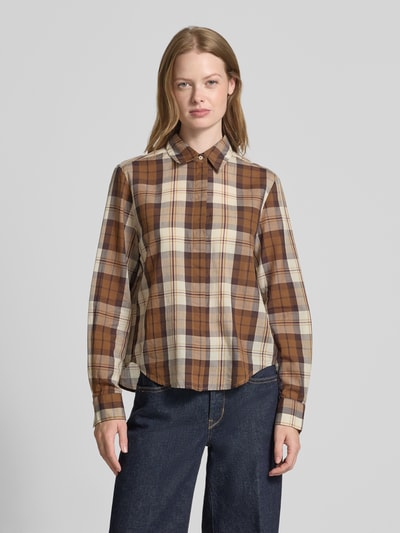 Marc O'Polo Regular Fit Hemdbluse aus Baumwoll-Lyocell-Mix Mittelbraun 4