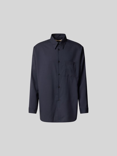Marni Regular Fit Freizeithemd aus reiner Schurwolle Marine 2