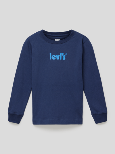 Levi’s® Kids Shirt met lange mouwen en labelprint, model 'POSTER' Marineblauw - 1