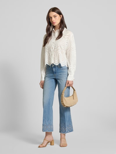 Cambio Flared jeans met broderie anglaise, model 'FRANCESCA' Lichtblauw - 1