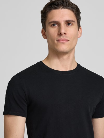 American Vintage Slim fit T-shirt van puur katoen, model 'BYSAPICK' Zwart - 3