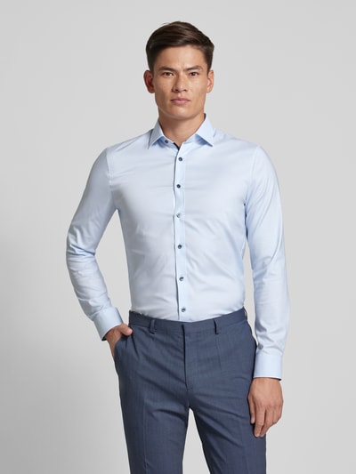 OLYMP No. Six Super slim fit zakelijk overhemd met kentkraag Bleu - 4