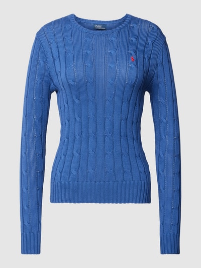 Polo Ralph Lauren Gebreide pullover met kabelpatroon, model 'JULIANNA' Blauw - 2