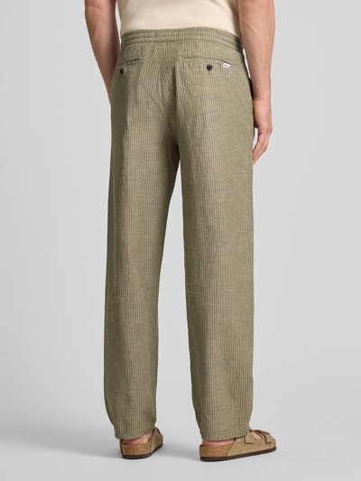 Lindbergh Stoffen broek met achterzakken Kaki - 5