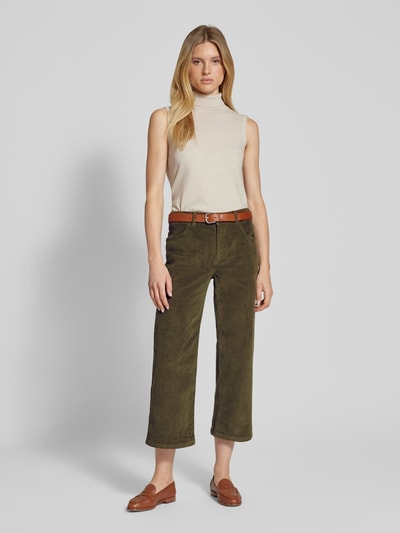 s.Oliver RED LABEL Wide Leg Cordhose mit Gürtelschlaufen Khaki 1