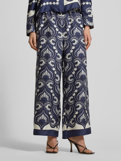 Weekend Max Mara Krój loose fit Szerokość Spodnie z czystej Jedwab Model 'DOTTICO' Granatowy 4